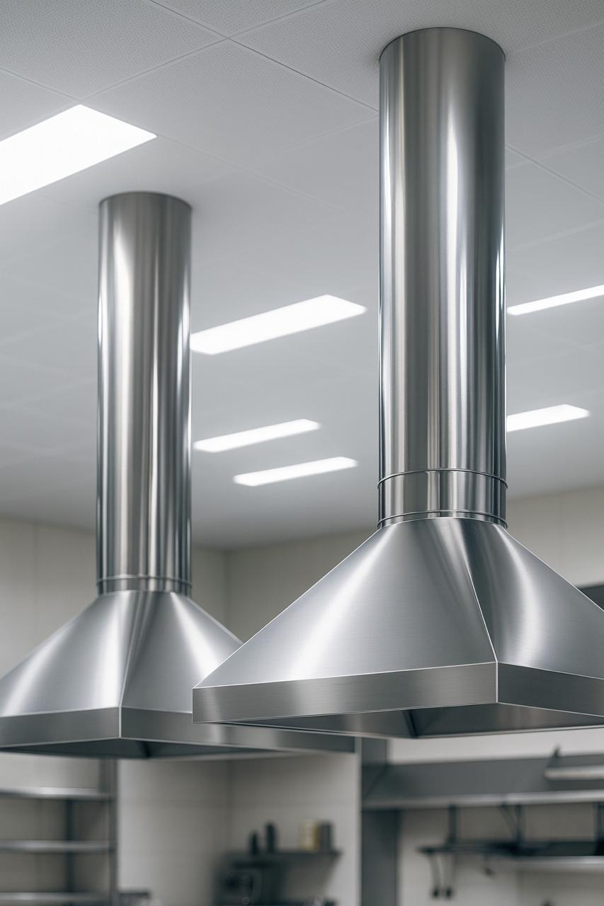 Coifas em aço inox para captação de fumaça e vapores